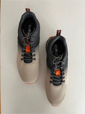 Kricely Walking/Trail Running Shoes Khaki Gray & Vibrant Orange Size 11 1/2
